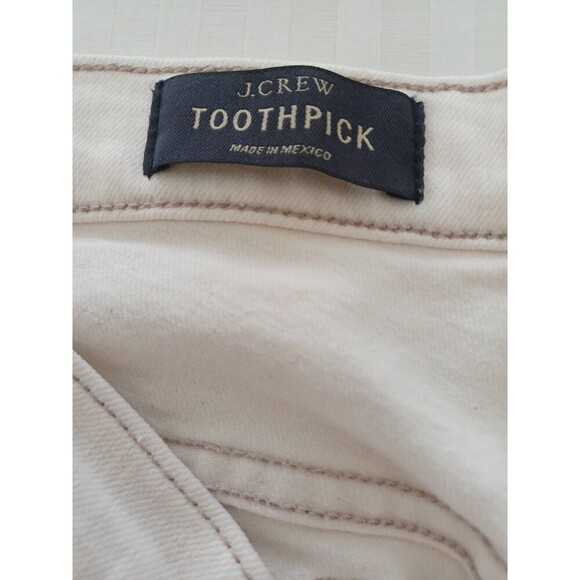 J.Crew Toothpick ivory ankle denim jeans womens 32 stretch skinny classic preppy - Picture 4 of 10